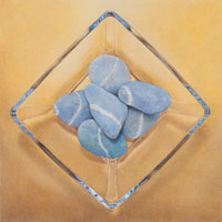 Blue Stones on Yellow